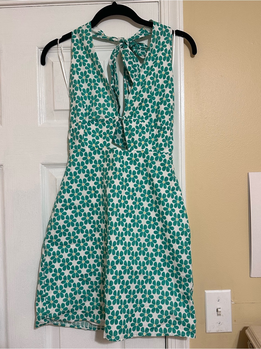 Floral Green Halter Dress